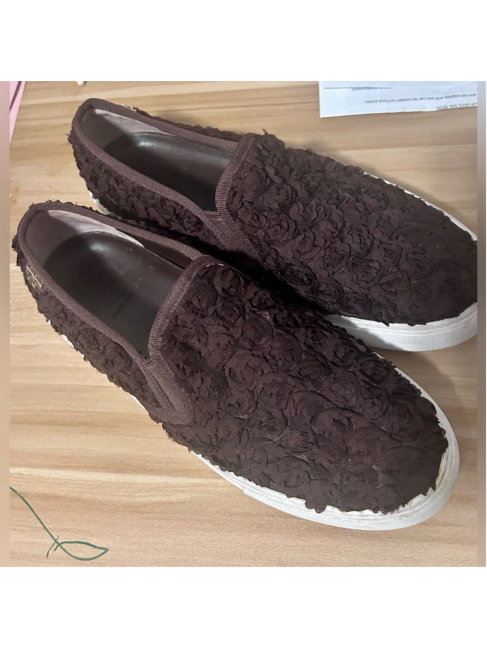 Tory Burch Dark Brown Rose Sneakers - Picture 3 of 4
